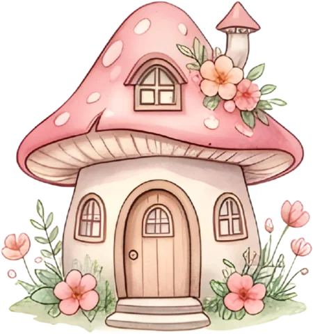 Casinha de cogumelo, elemento do tema bosque das fadas